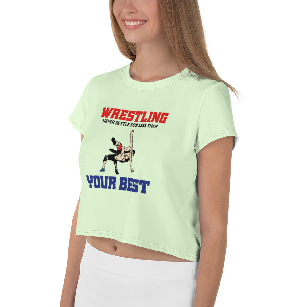 WRESTLING - All-Over Print Crop Tee