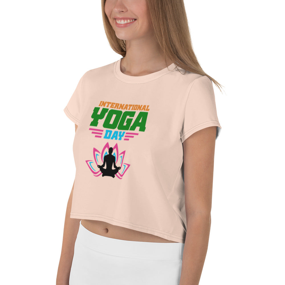 INTERNATIONAL YOGA DAY - All-Over Print Crop Tee