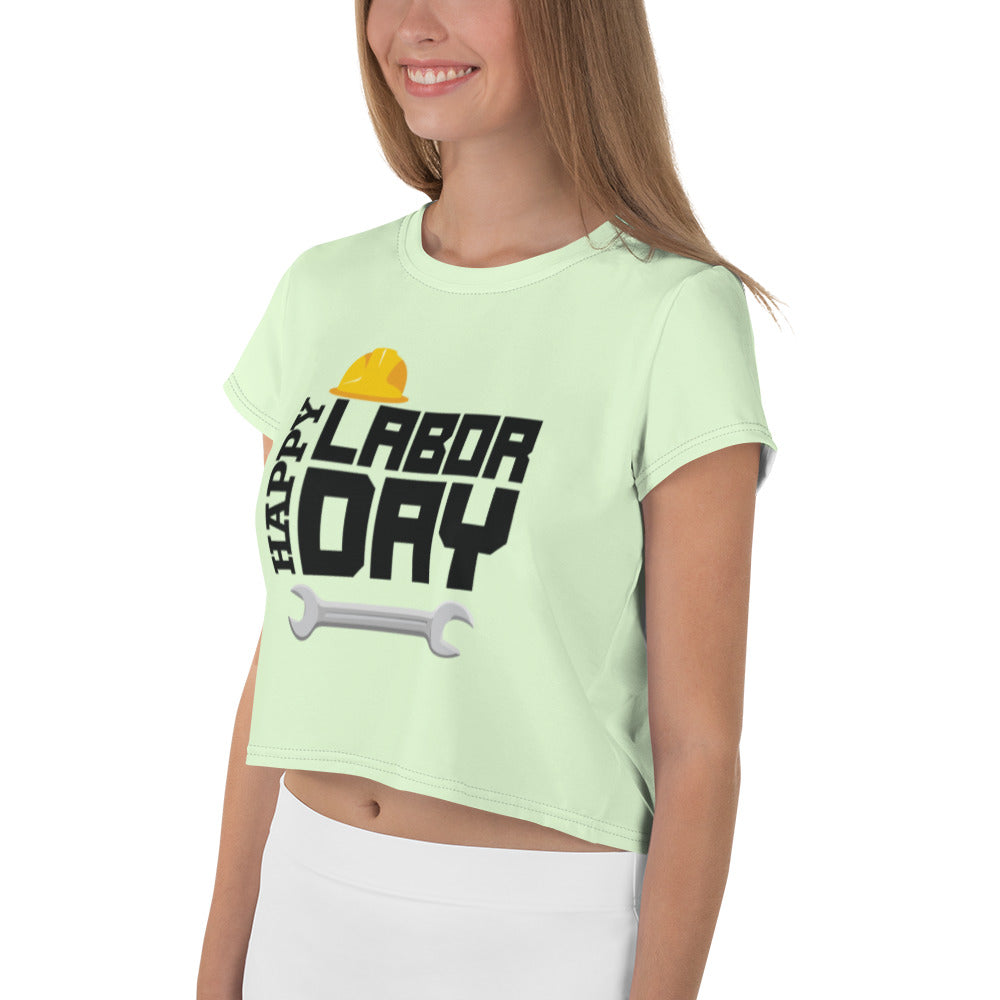 HAPPY LABOR DAY - All-Over Print Crop Tee