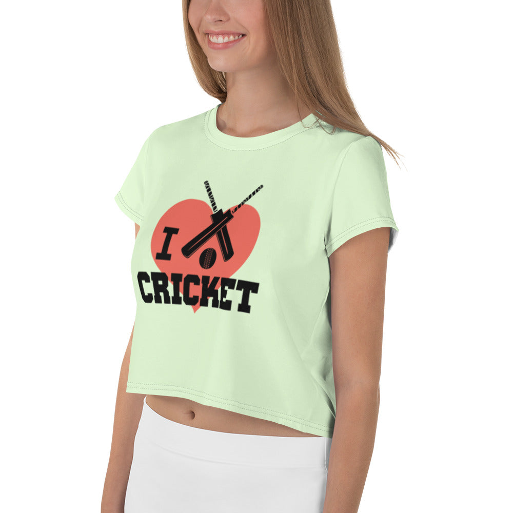 I LOVE CRICKET - All-Over Print Crop Tee