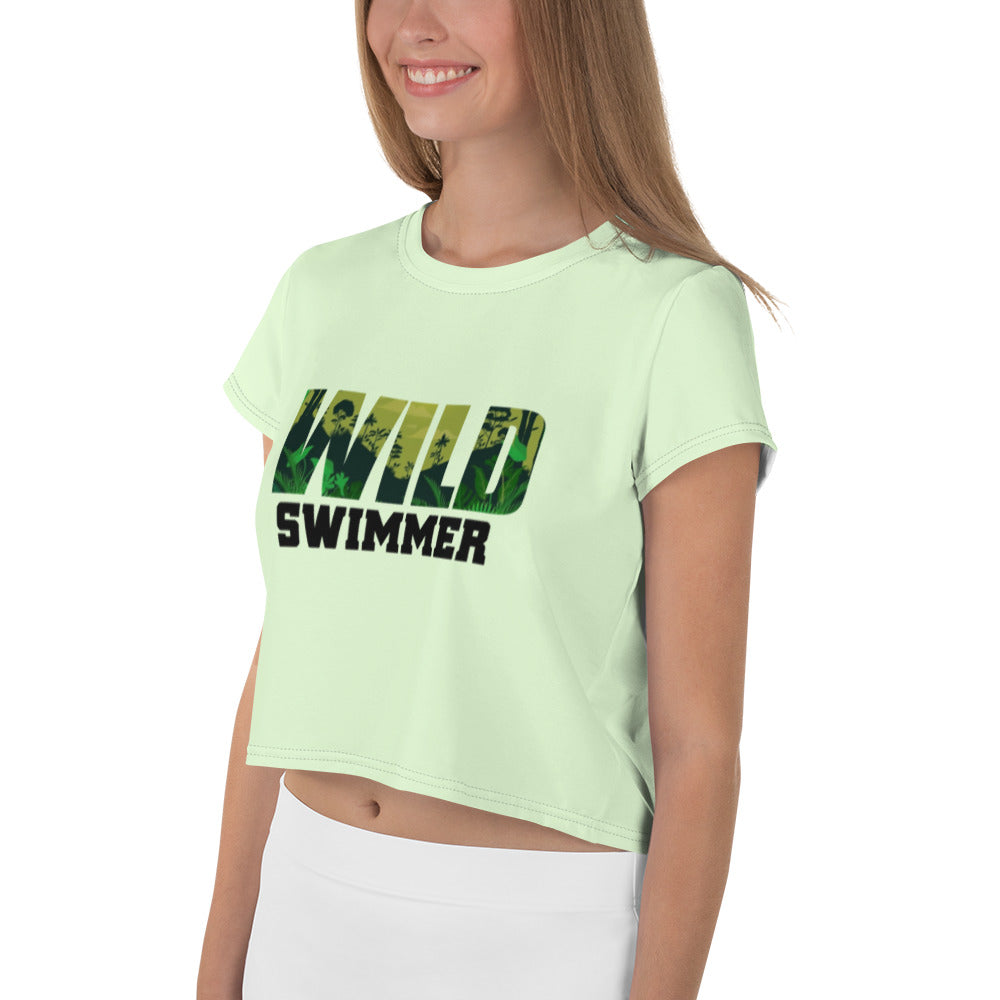 WILD SWIMMER - All-Over Print Crop Tee