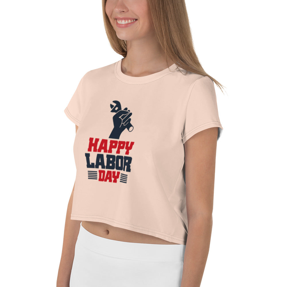 HAPPY LABOR DAY - All-Over Print Crop Tee