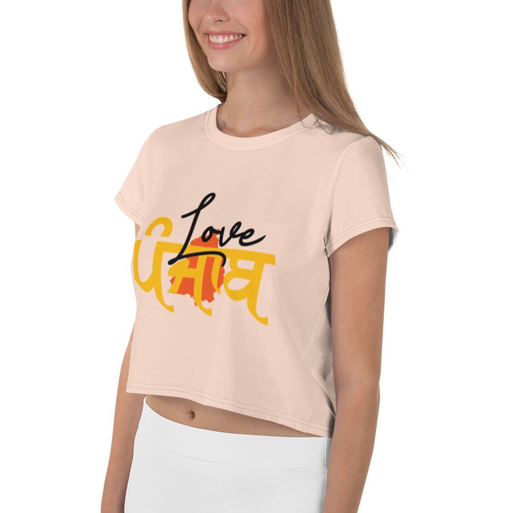 LOVE PUNJAB - All-Over Print Crop Tee