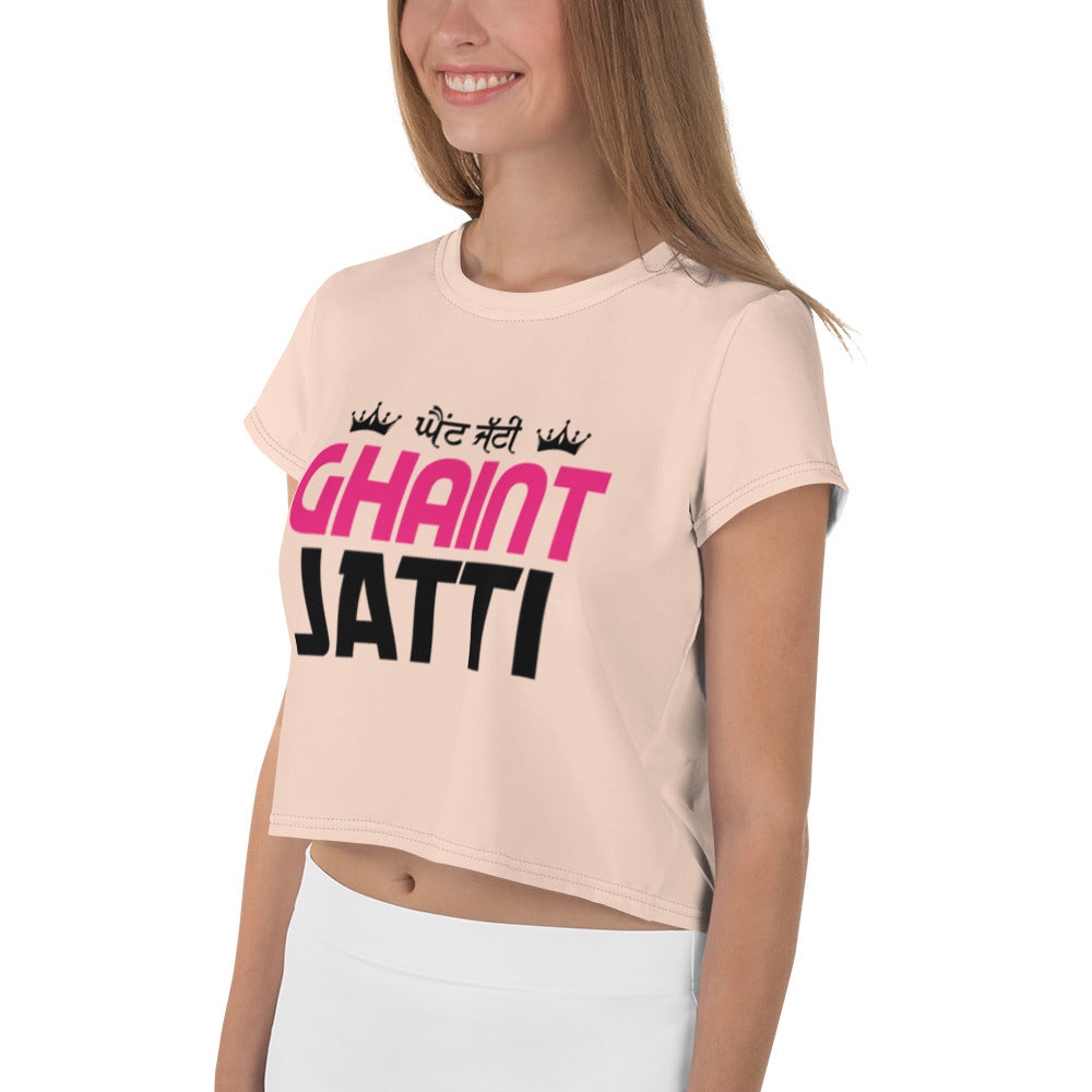 GHAINT JATTI - All-Over Print Crop Tee