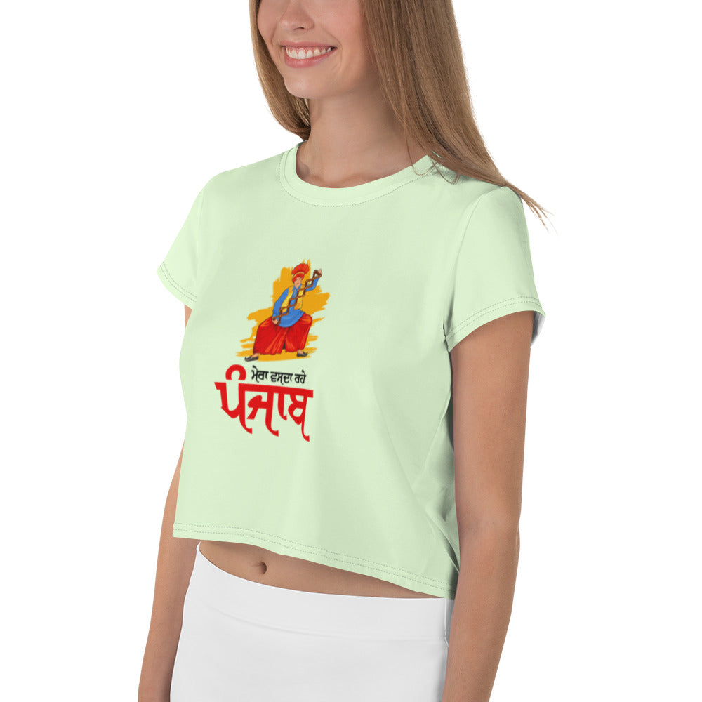 MERA VASDA RAHE PUNJAB - All-Over Print Crop Tee