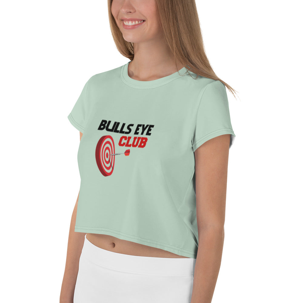 BULLS EYE CLUB - All-Over Print Crop Tee