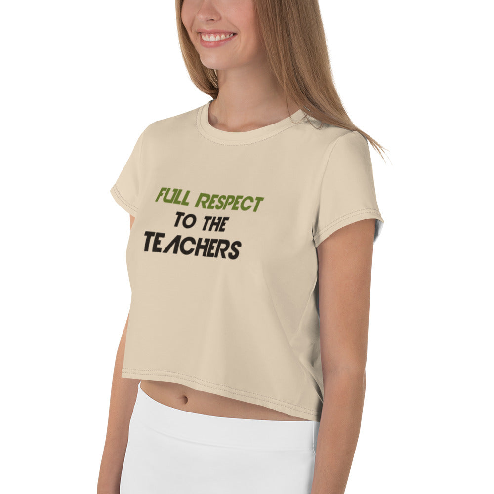 FULL RESPECT TO TEACHER - All-Over Print Crop Tee