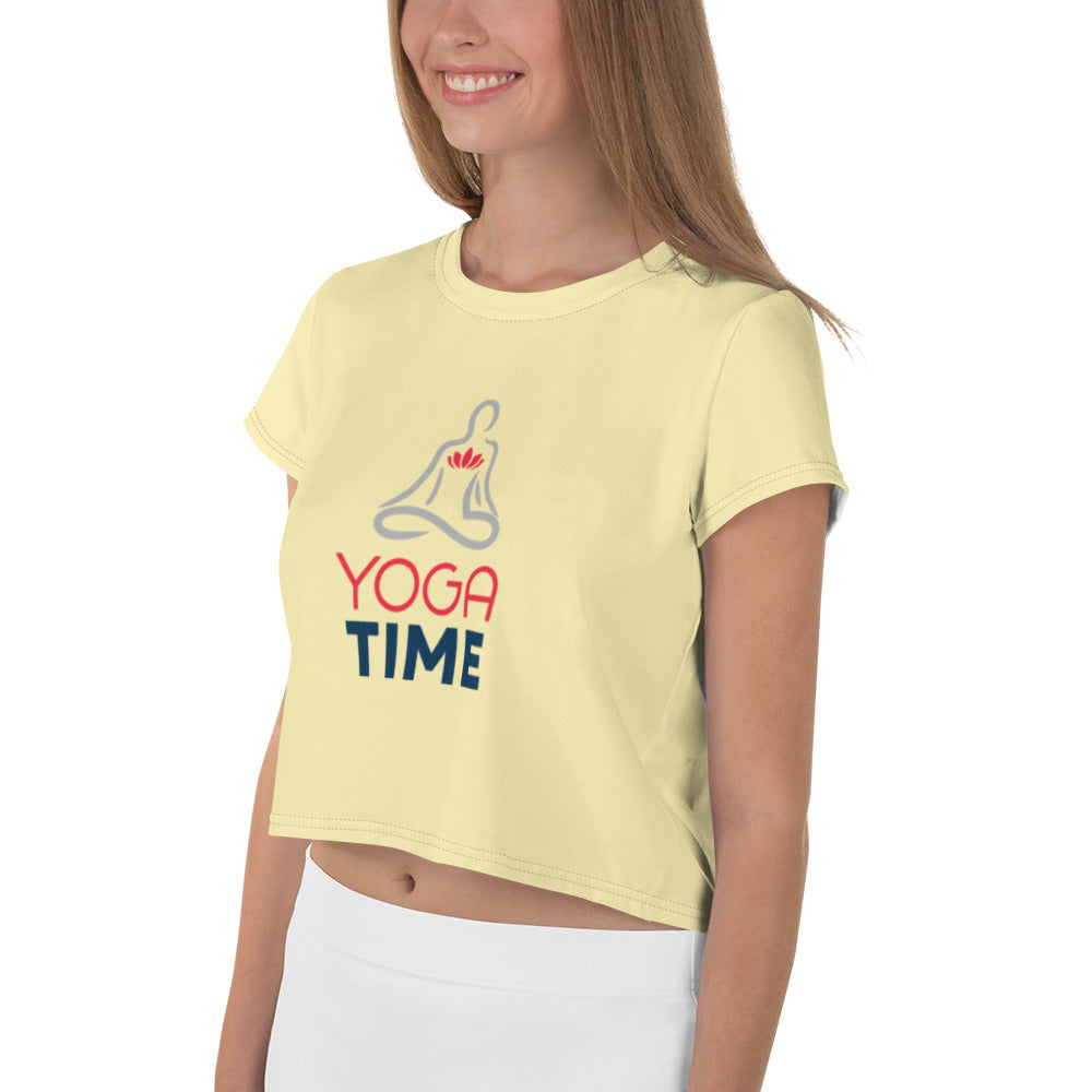 YOGA TIME - All-Over Print Crop Tee