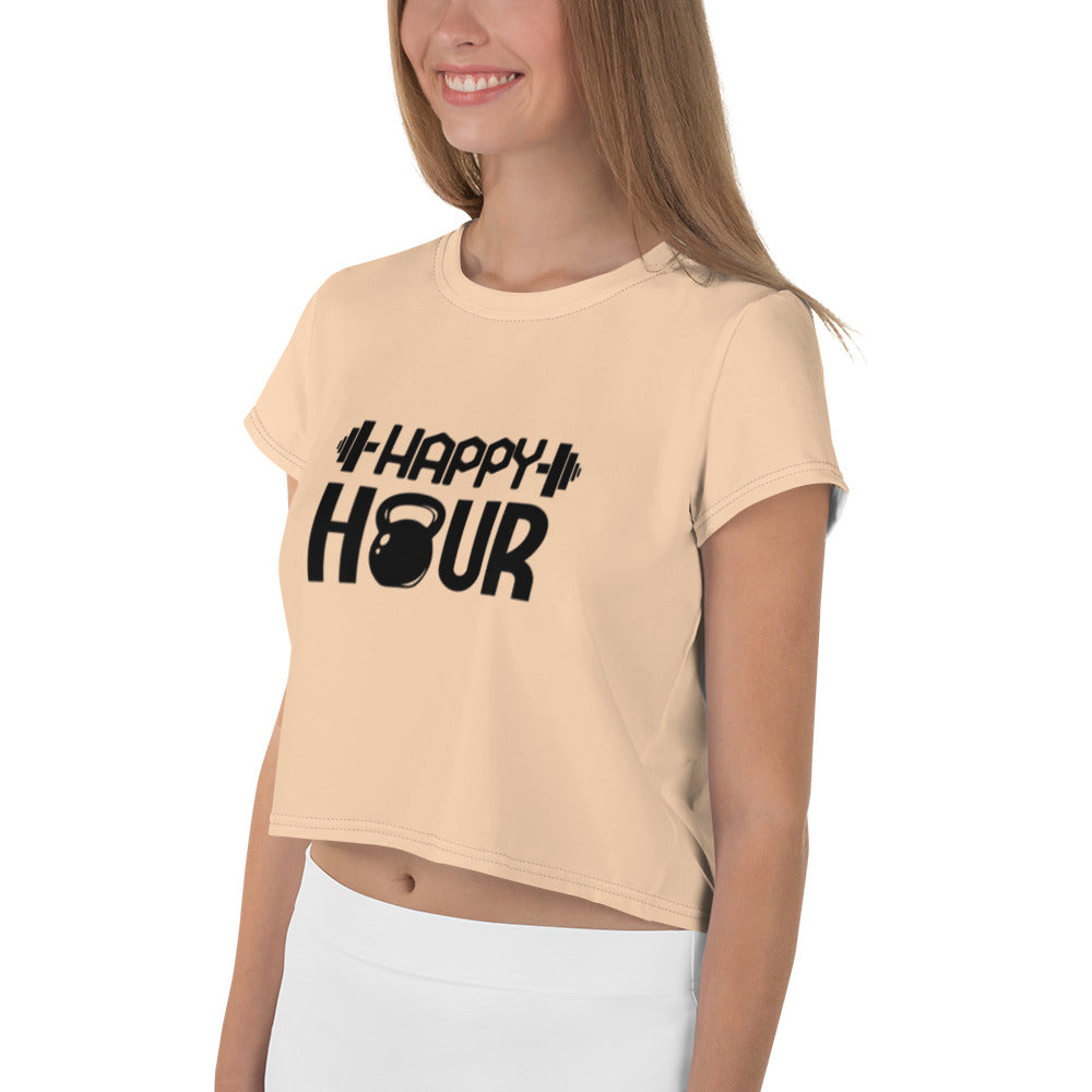 HAPPY HOUR - All-Over Print Crop Tee