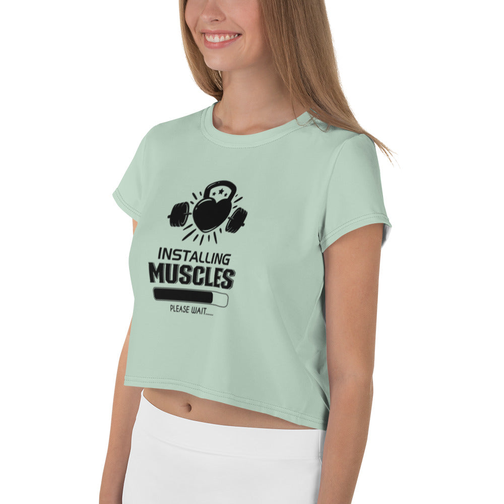 INSTALLING MUSCLES - All-Over Print Crop Tee