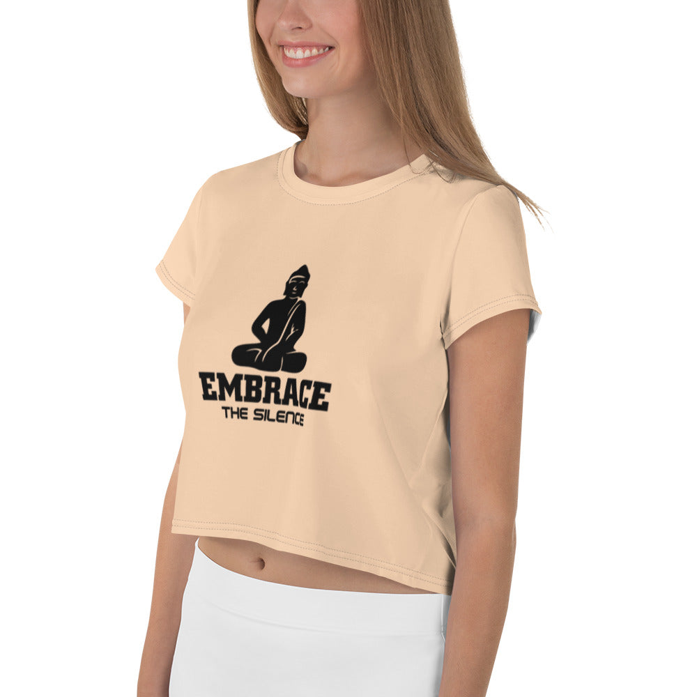 EMBRACE THE SILENCE - All-Over Print Crop Tee