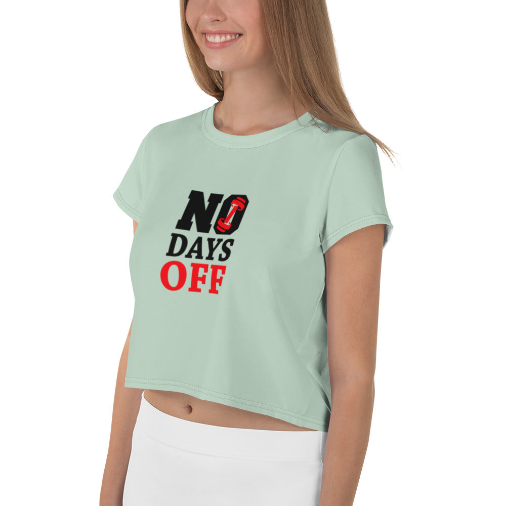 NO DAYS OFF - All-Over Print Crop Tee