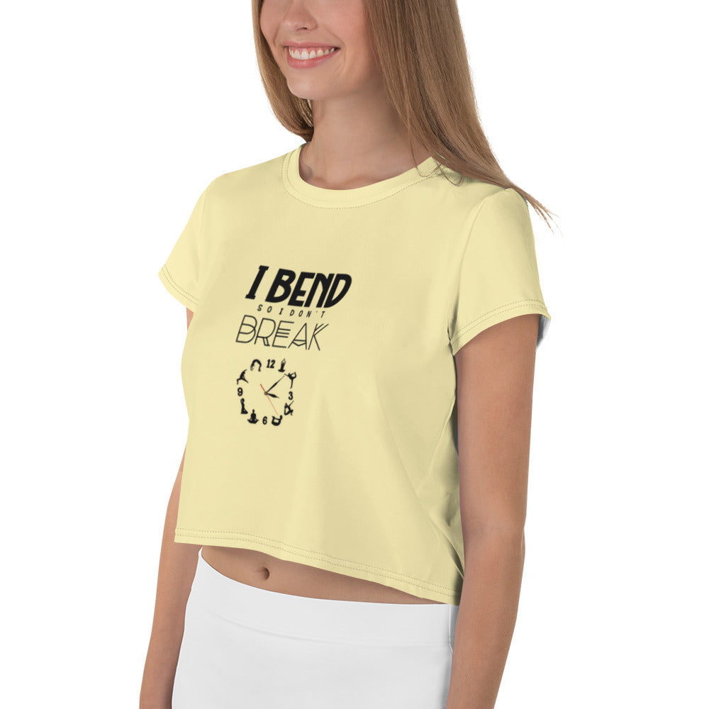 I BEND SO I DON'T BREAK - All-Over Print Crop Tee