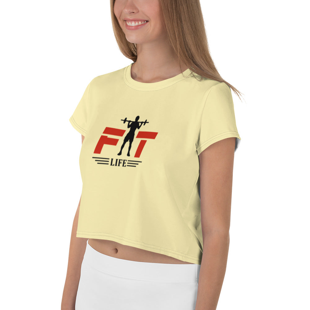 FIT LIFE - All-Over Print Crop Tee
