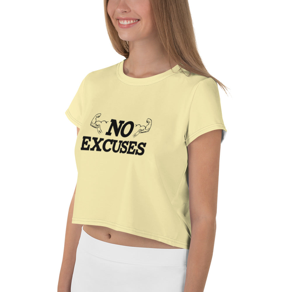 NO EXCUSES - All-Over Print Crop Tee