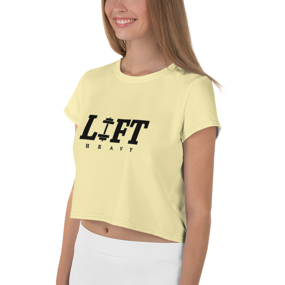 LIFT HEAVY - All-Over Print Crop Tee