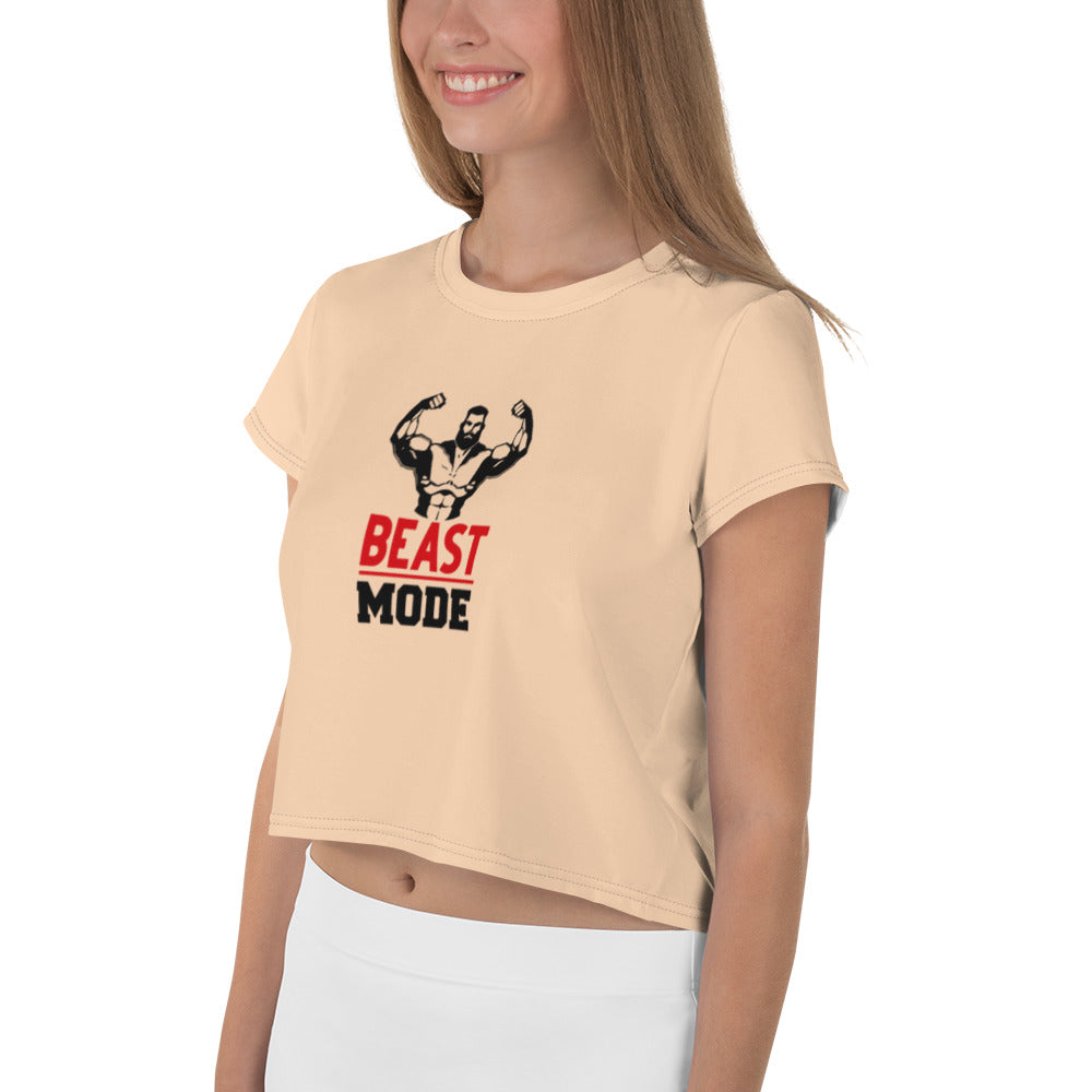 BEAST MODE - All-Over Print Crop Tee