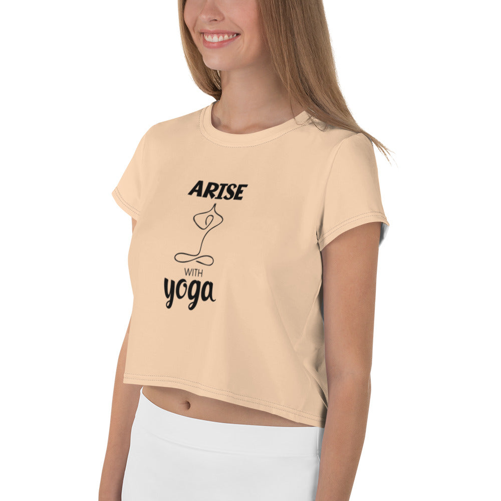 ARISE WITH YOGA - All-Over Print Crop Tee
