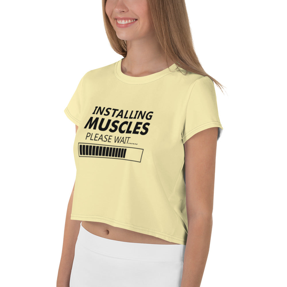 INSTALLING MUSCLES - All-Over Print Crop Tee