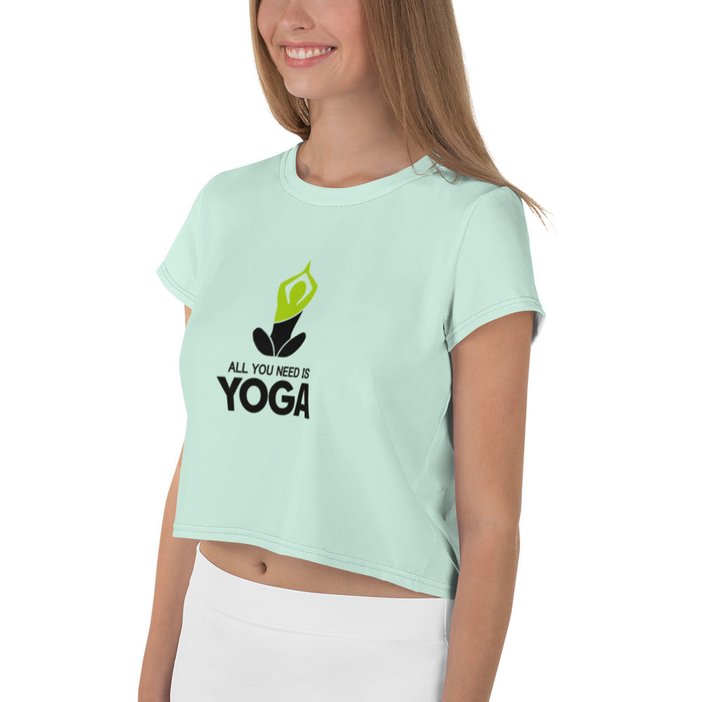 ALL YOU NEED IS YOGA - All-Over Print Crop Tee