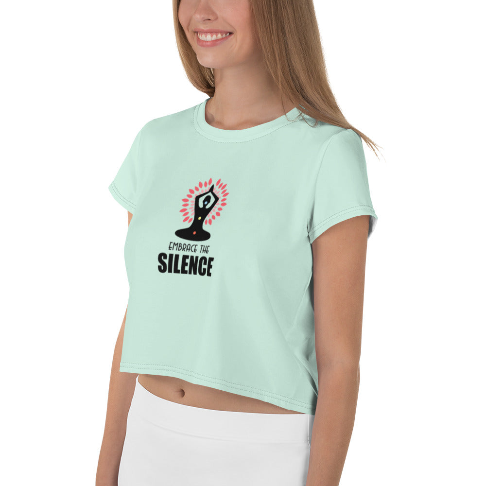 EMBRACE THE SILENCE - All-Over Print Crop Tee