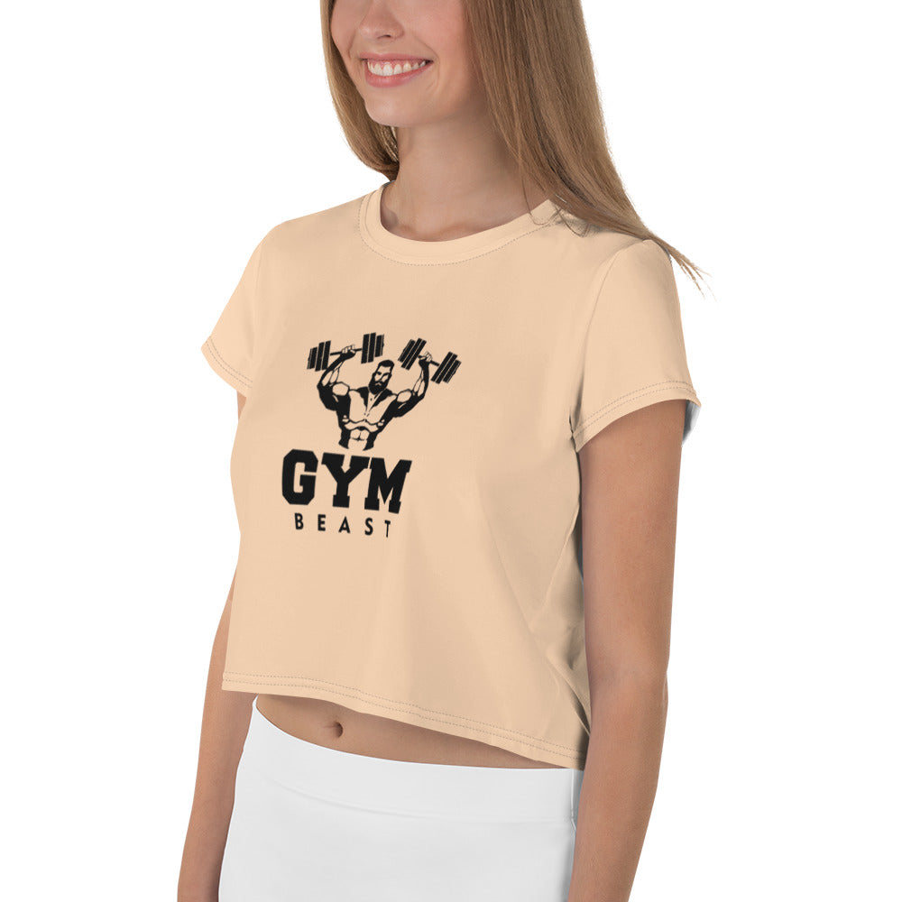 GYM BEAST - All-Over Print Crop Tee