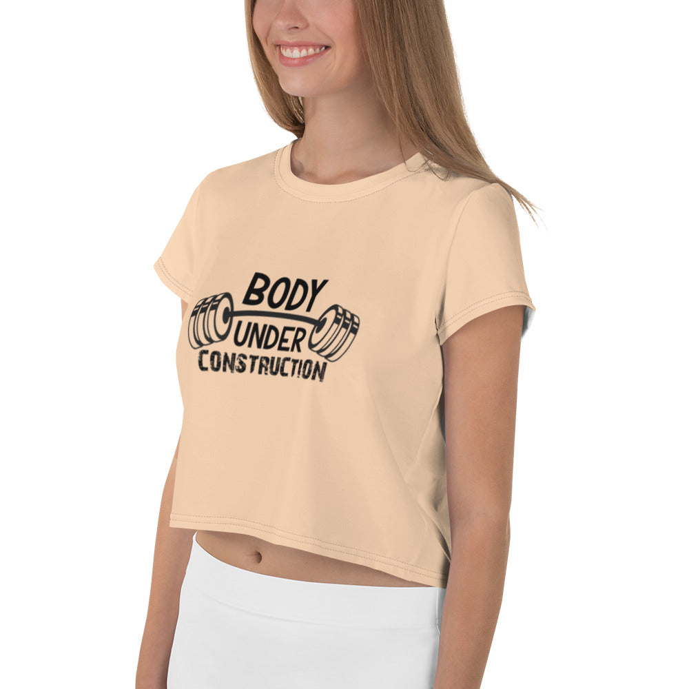 BODY UNDER CONSTRUCTION - All-Over Print Crop Tee