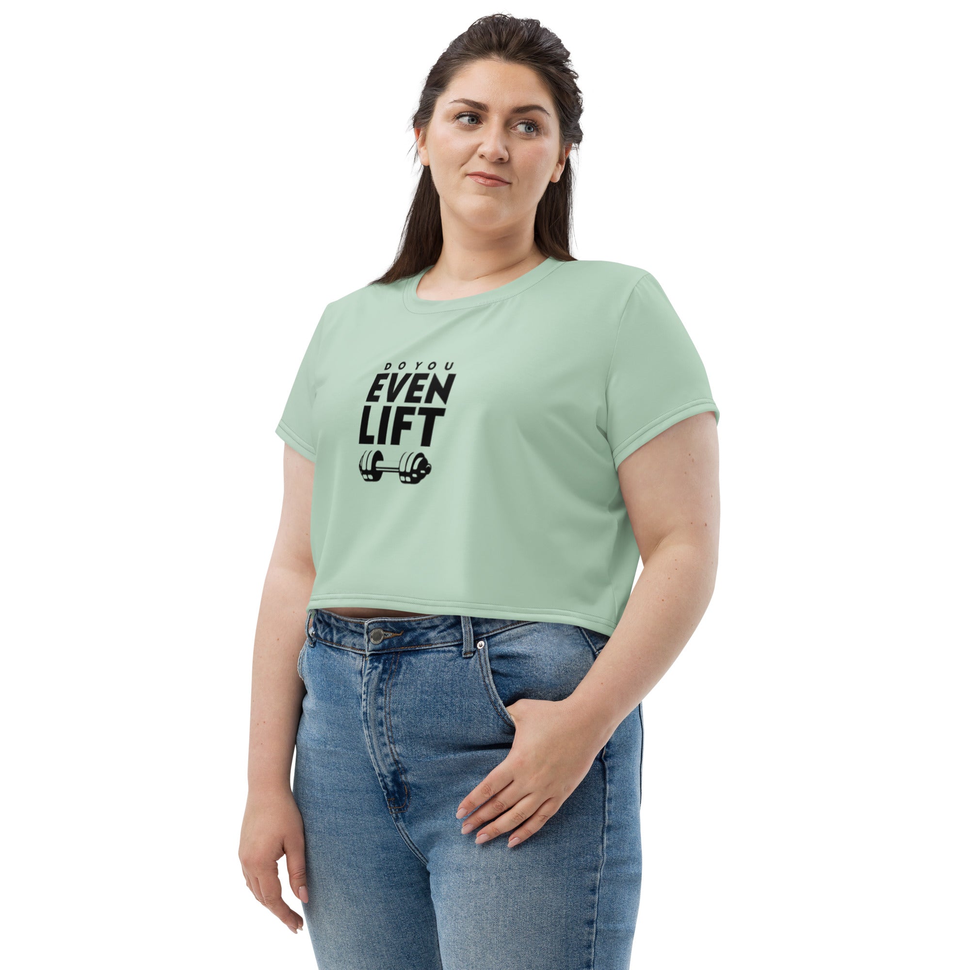 DO YOU EVEN LIFT - All-Over Print Crop Tee