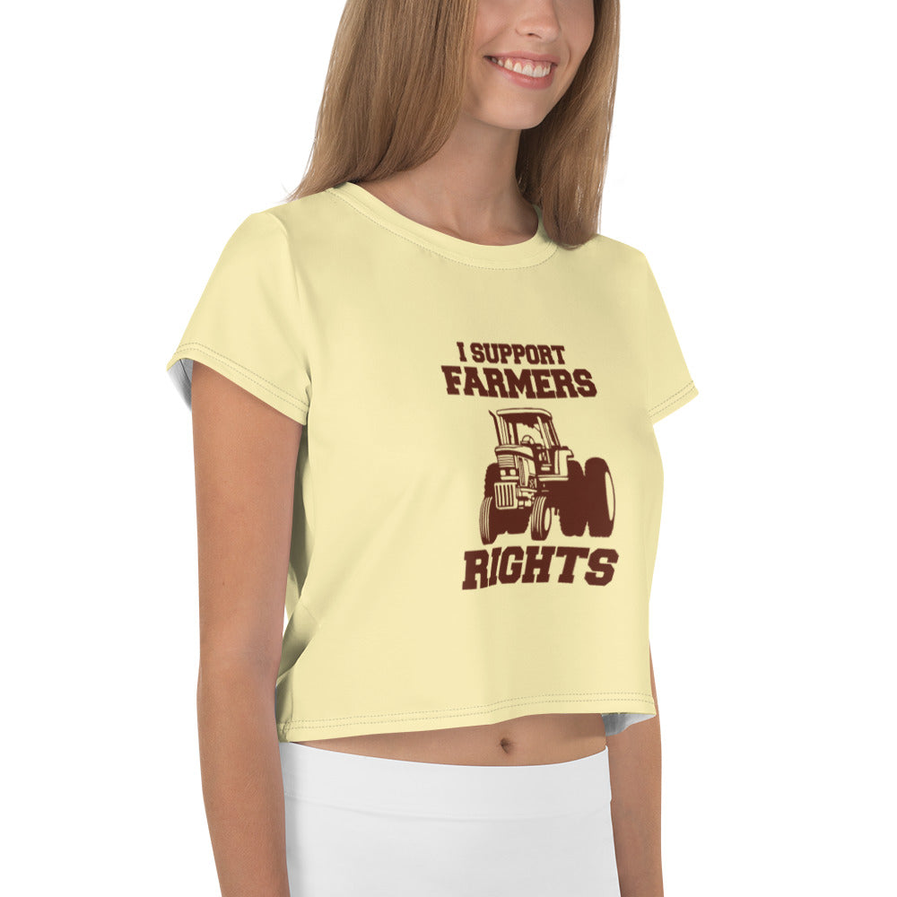 I SUPPORT FARMERS RIGHTS - All-Over Print Crop Tee