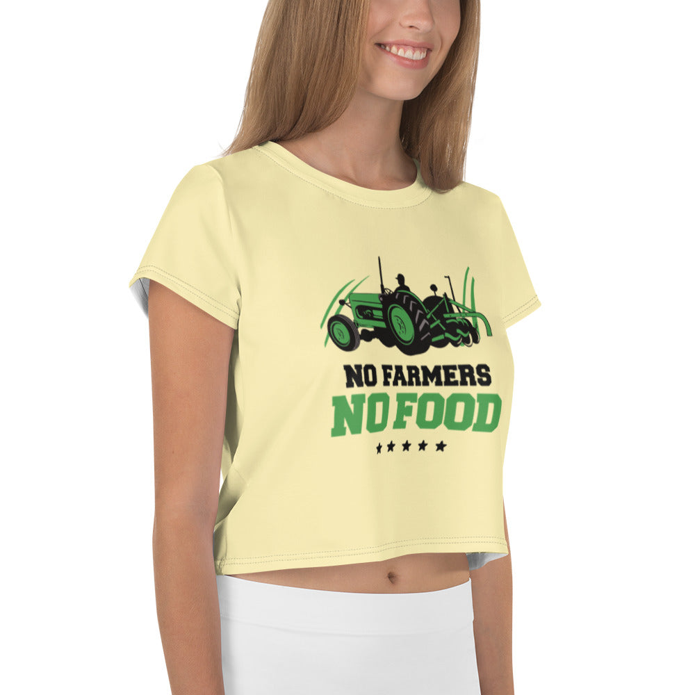 NO FARMERS NO FOOD - All-Over Print Crop Tee