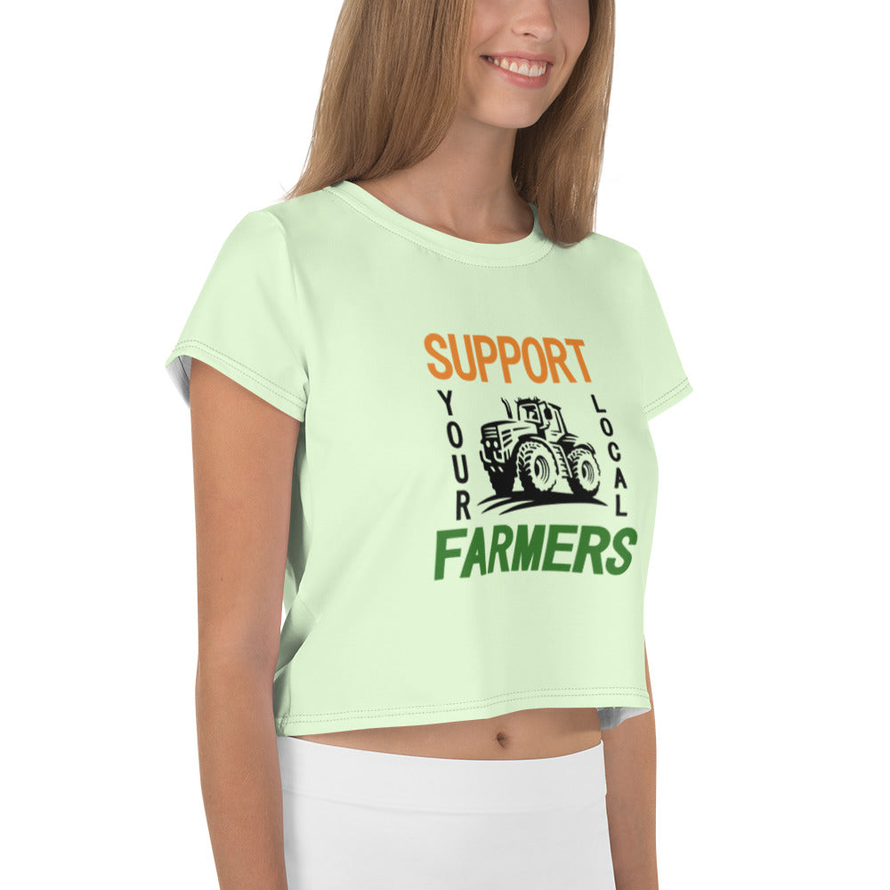 SUPPORT YOUR LOCAL FARMERS - All-Over Print Crop Tee