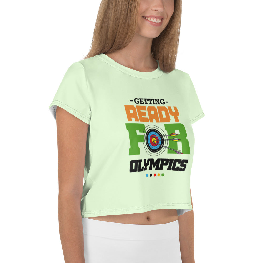 GETTING READY FOR OLYMPICS - All-Over Print Crop Tee