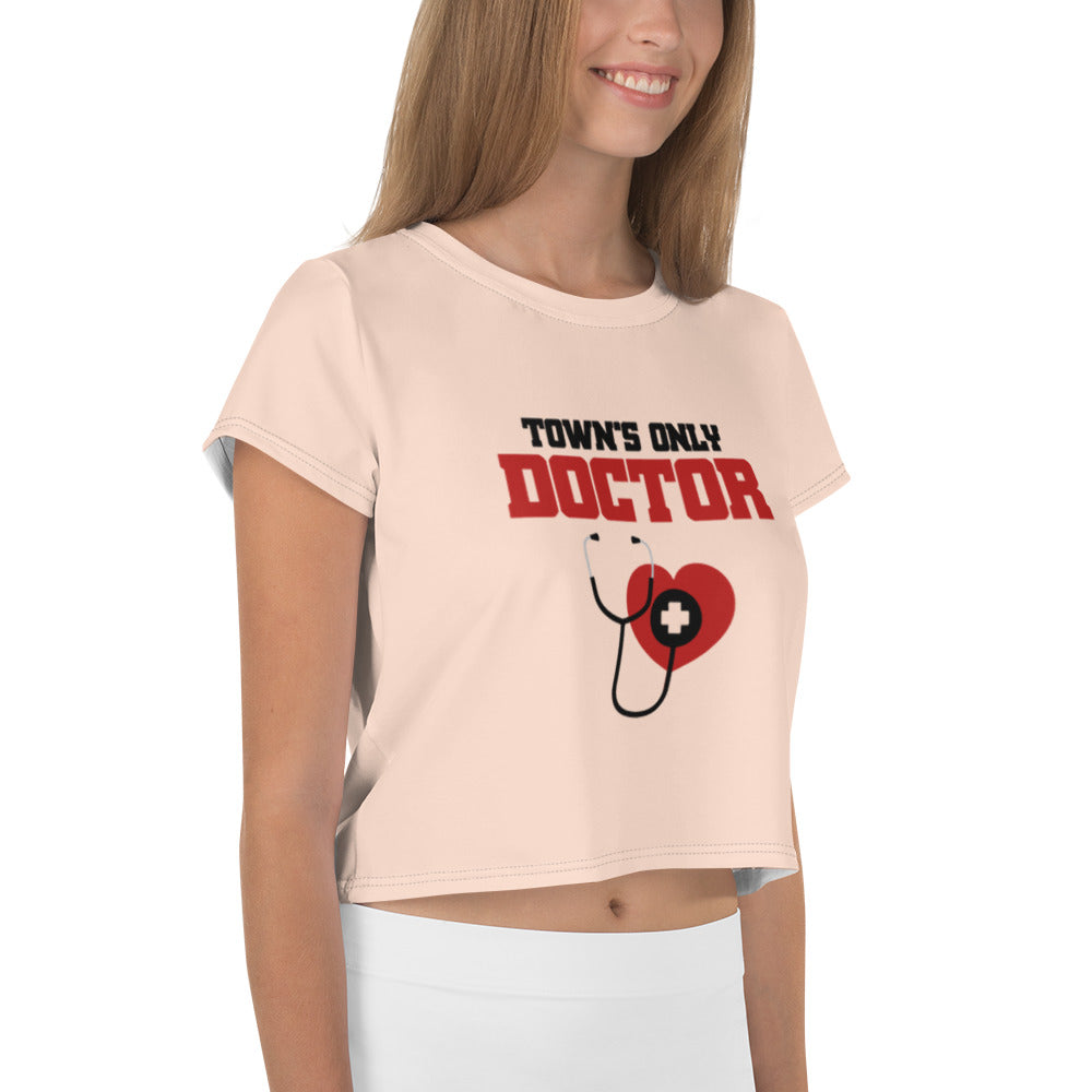 TOWN'S ONLY DOCTOR - All-Over Print Crop Tee