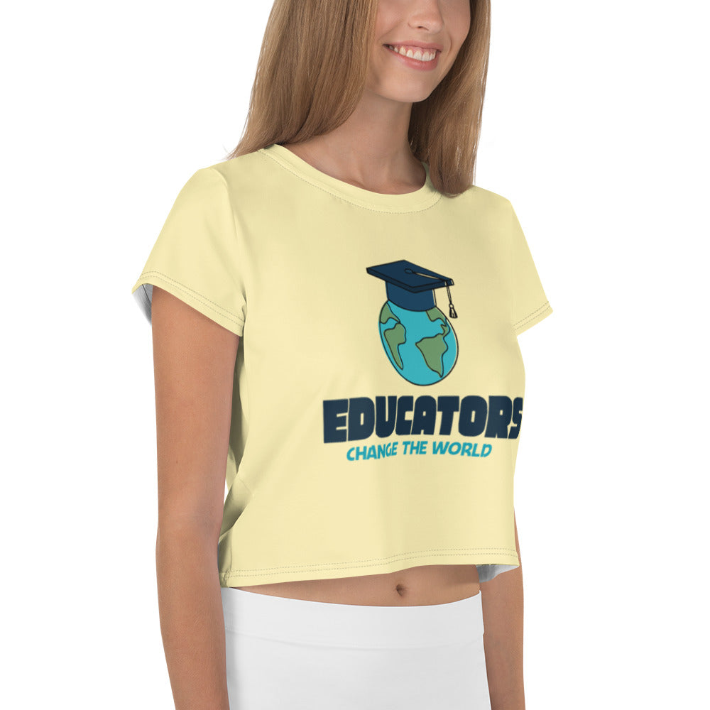 EDUCATORS CHANGE THE WORLD - All-Over Print Crop Tee