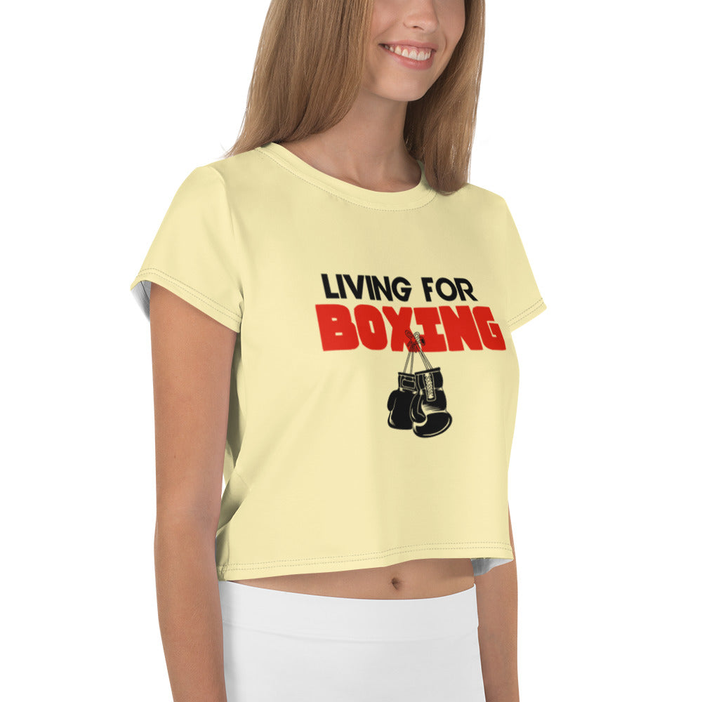 LIVING FOR BOXING - All-Over Print Crop Tee