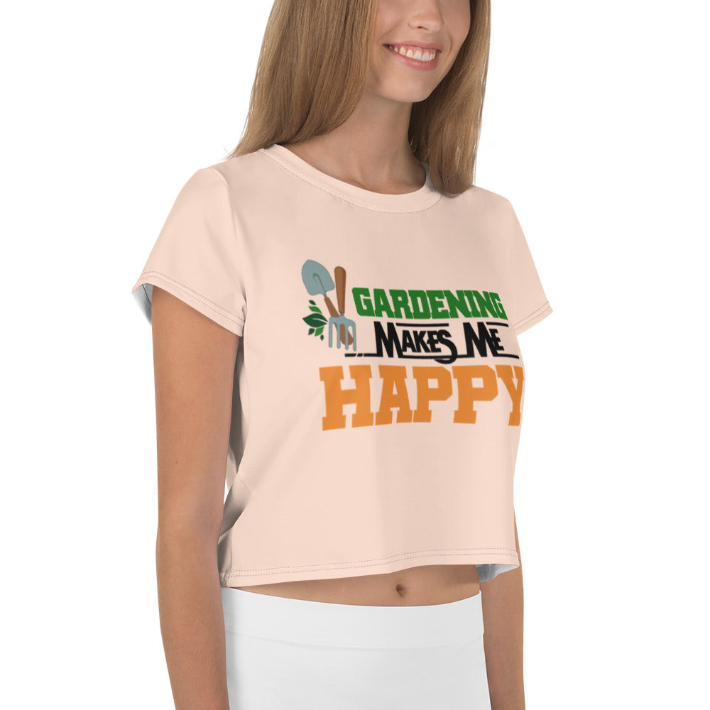 GARDENING MAKES ME HAPPY - All-Over Print Crop Tee