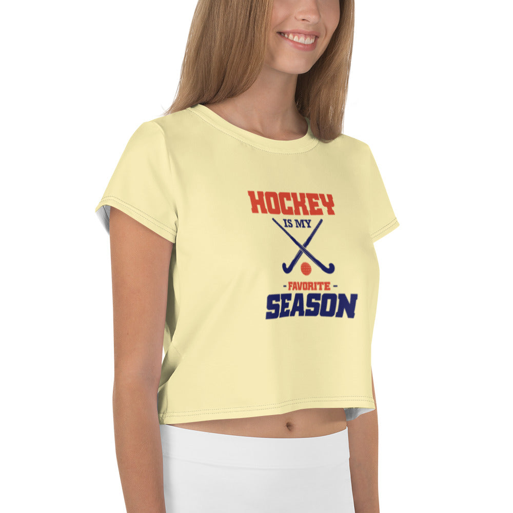 HOCKEY IS MY FAVORITE SEASON - All-Over Print Crop Tee