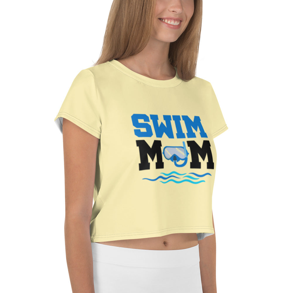 SWIM MOM - All-Over Print Crop Tee