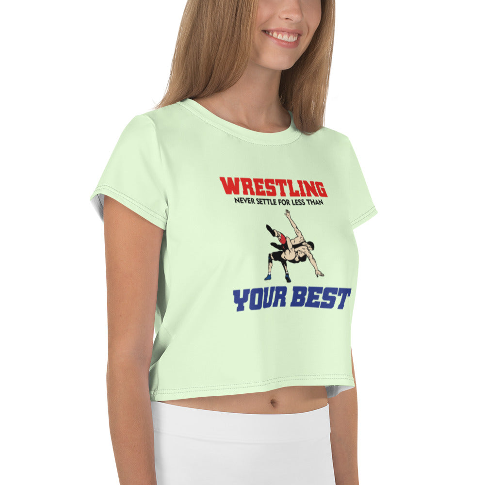 WRESTLING - All-Over Print Crop Tee