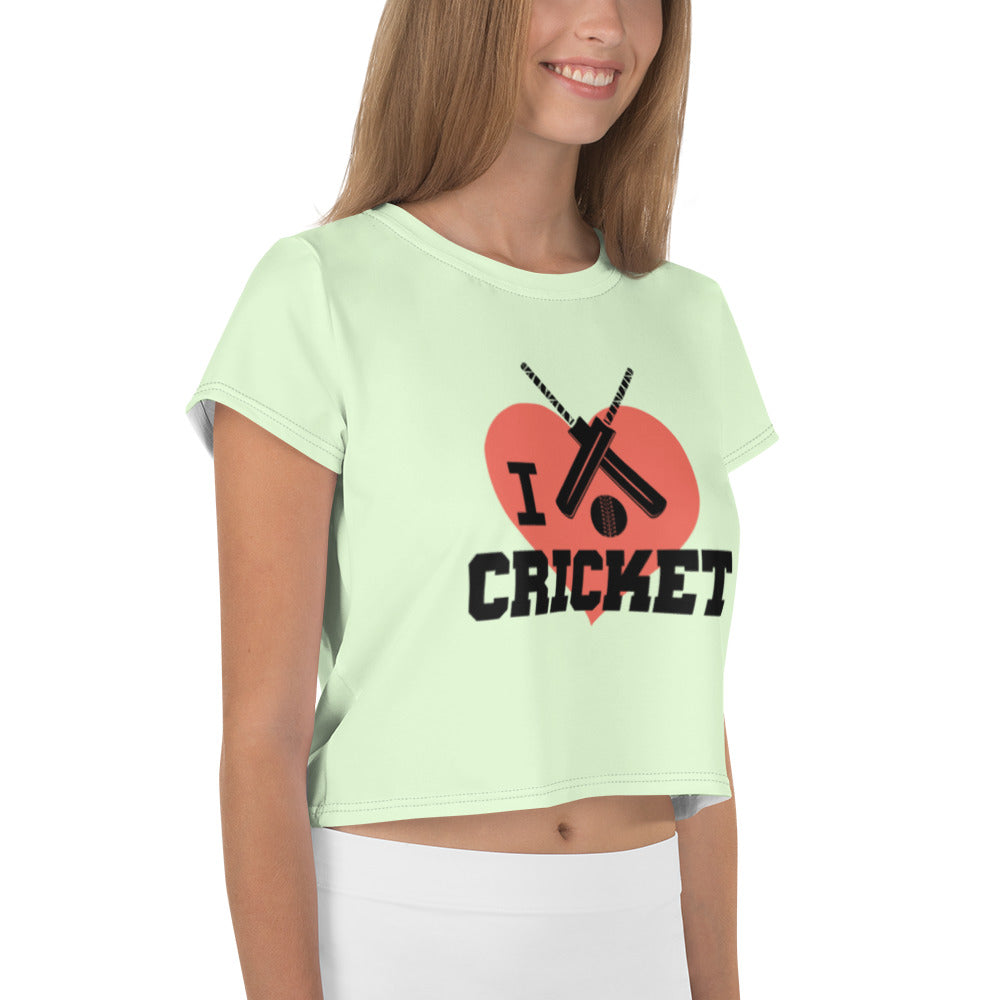 I LOVE CRICKET - All-Over Print Crop Tee