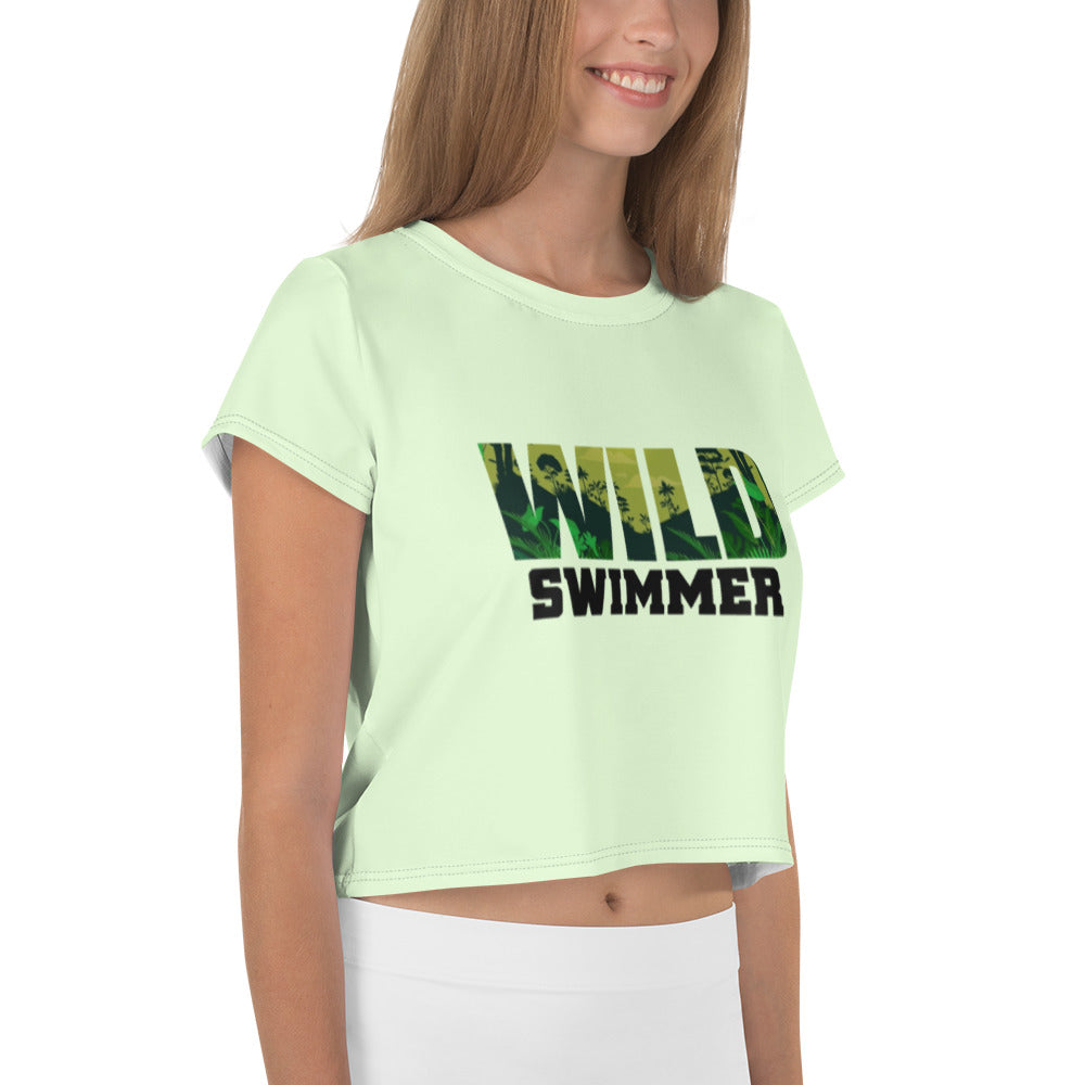 WILD SWIMMER - All-Over Print Crop Tee