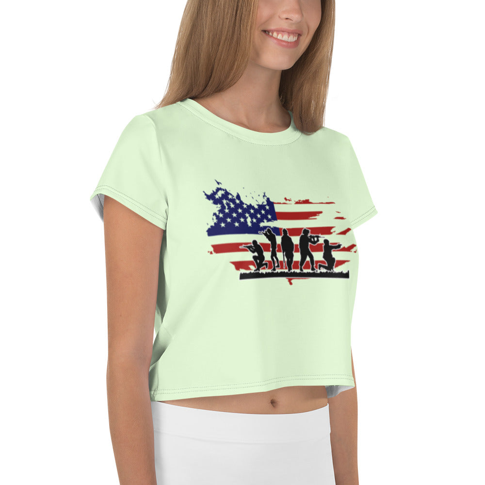 AMERICAN SOLDIERS - All-Over Print Crop Tee