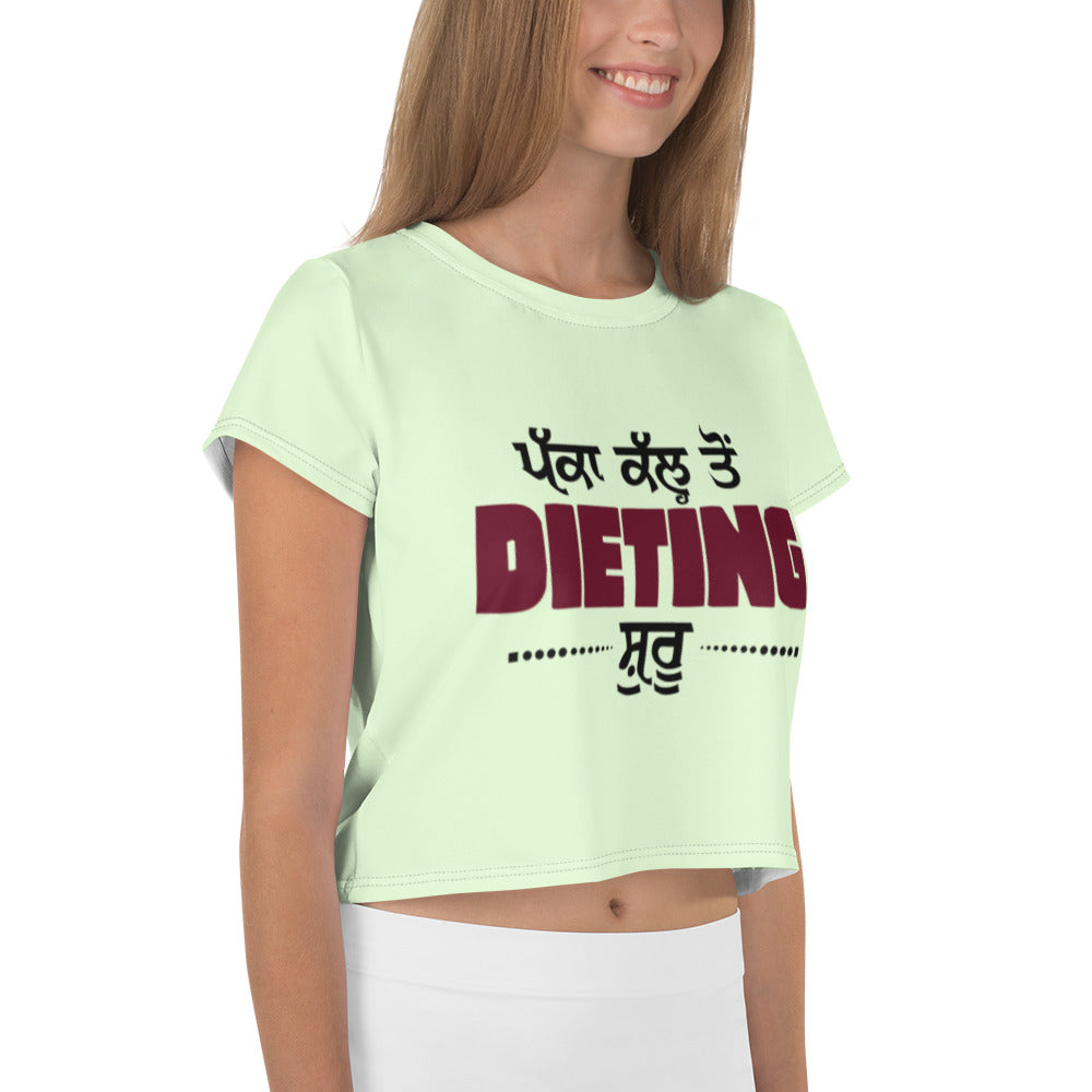 PAKKA KAL TO DIETING SHURU - All-Over Print Crop Tee