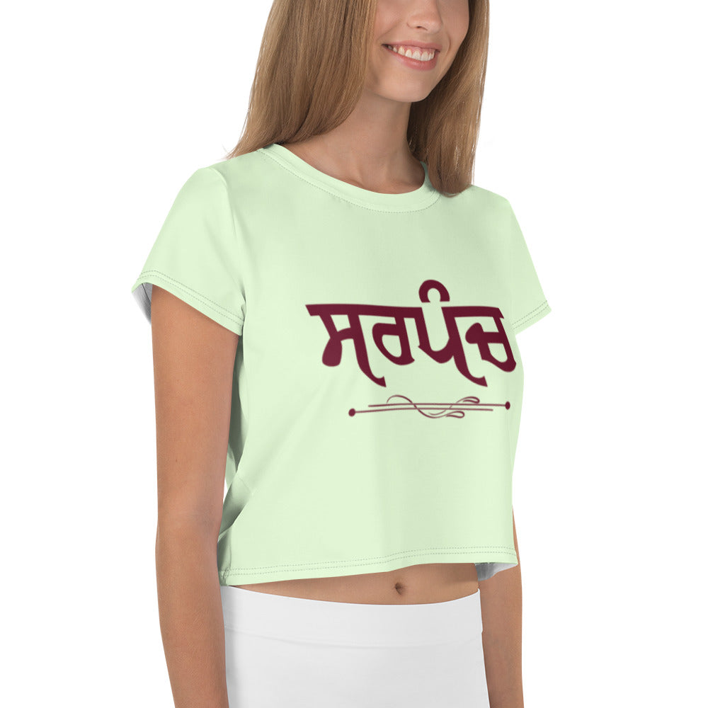 SARPANCH - All-Over Print Crop Tee