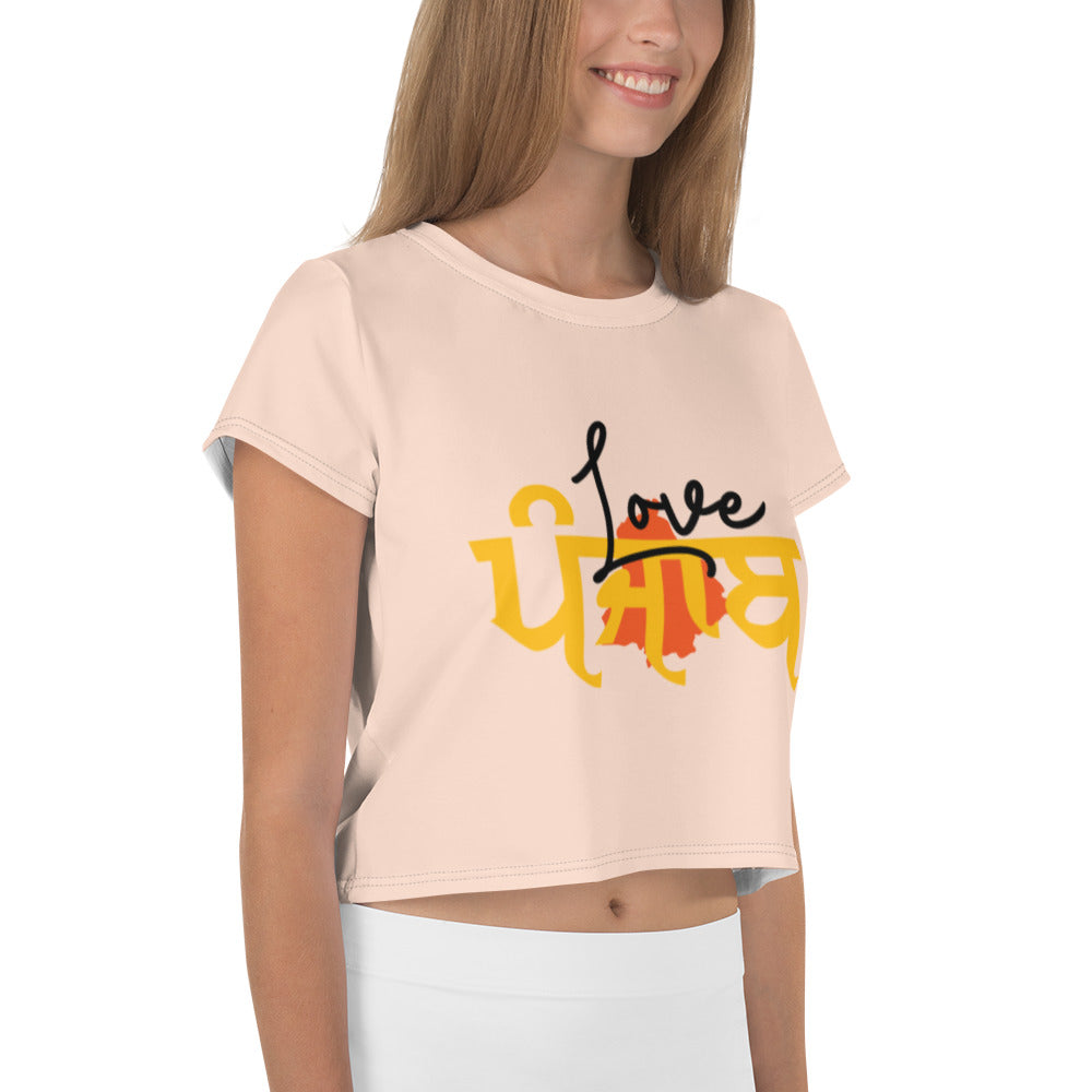 LOVE PUNJAB - All-Over Print Crop Tee