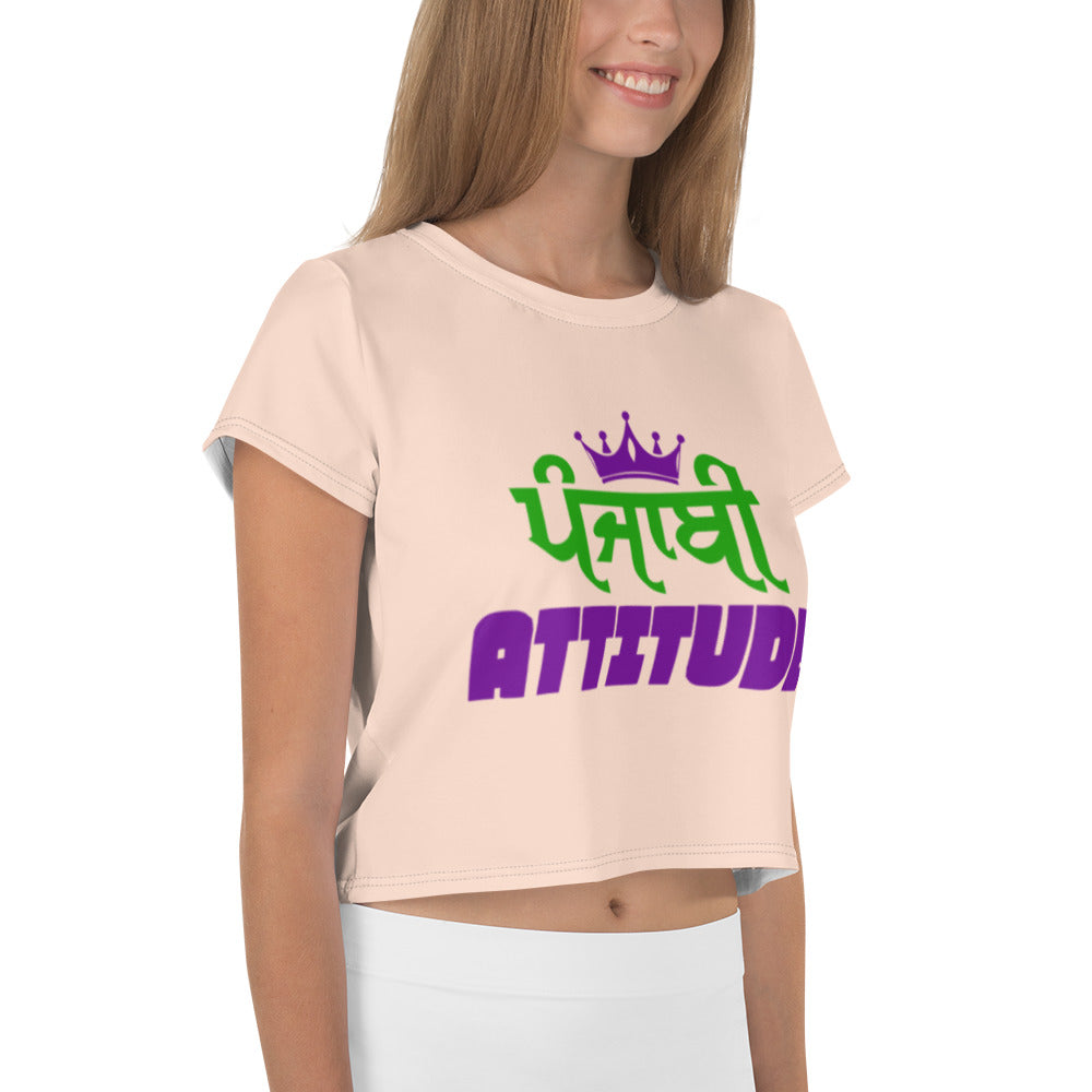 PUNJABI ATTITUDE - All-Over Print Crop Tee