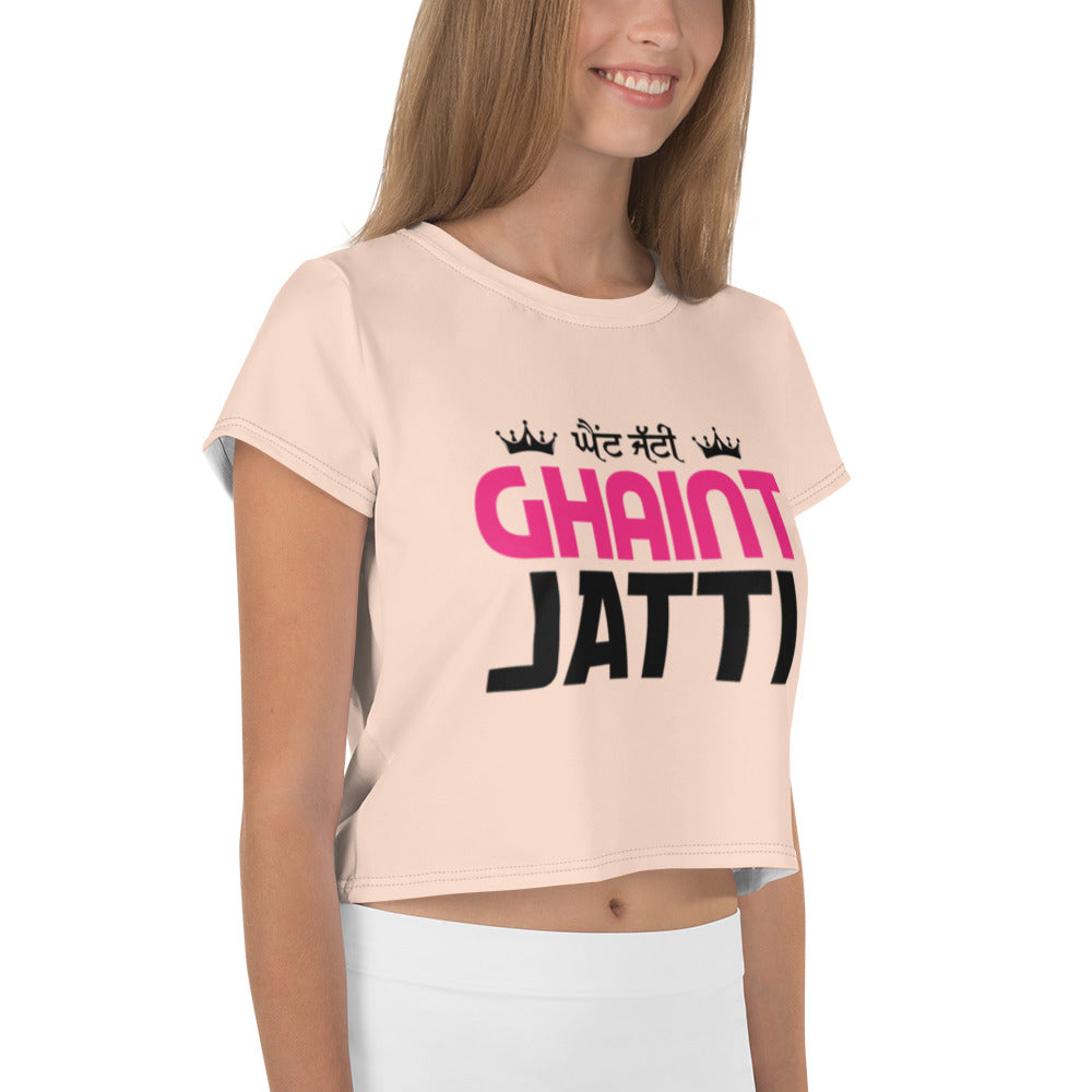 GHAINT JATTI - All-Over Print Crop Tee