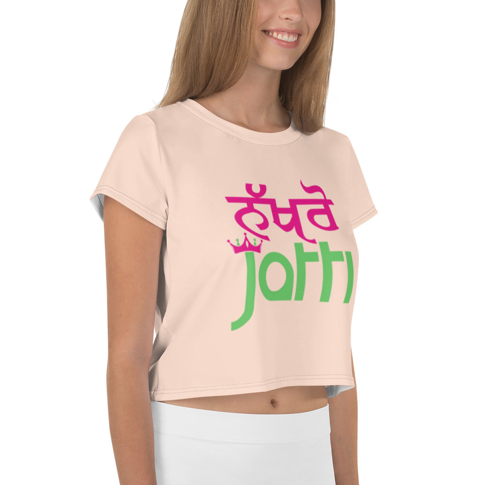 NAKHRO JATTI - All-Over Print Crop Tee