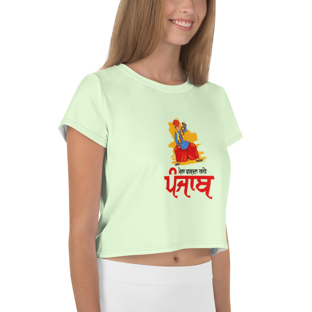 MERA VASDA RAHE PUNJAB - All-Over Print Crop Tee