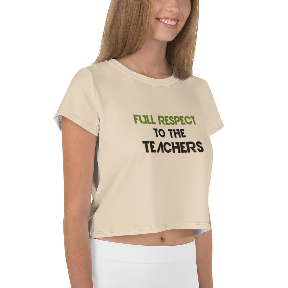 FULL RESPECT TO TEACHER - All-Over Print Crop Tee